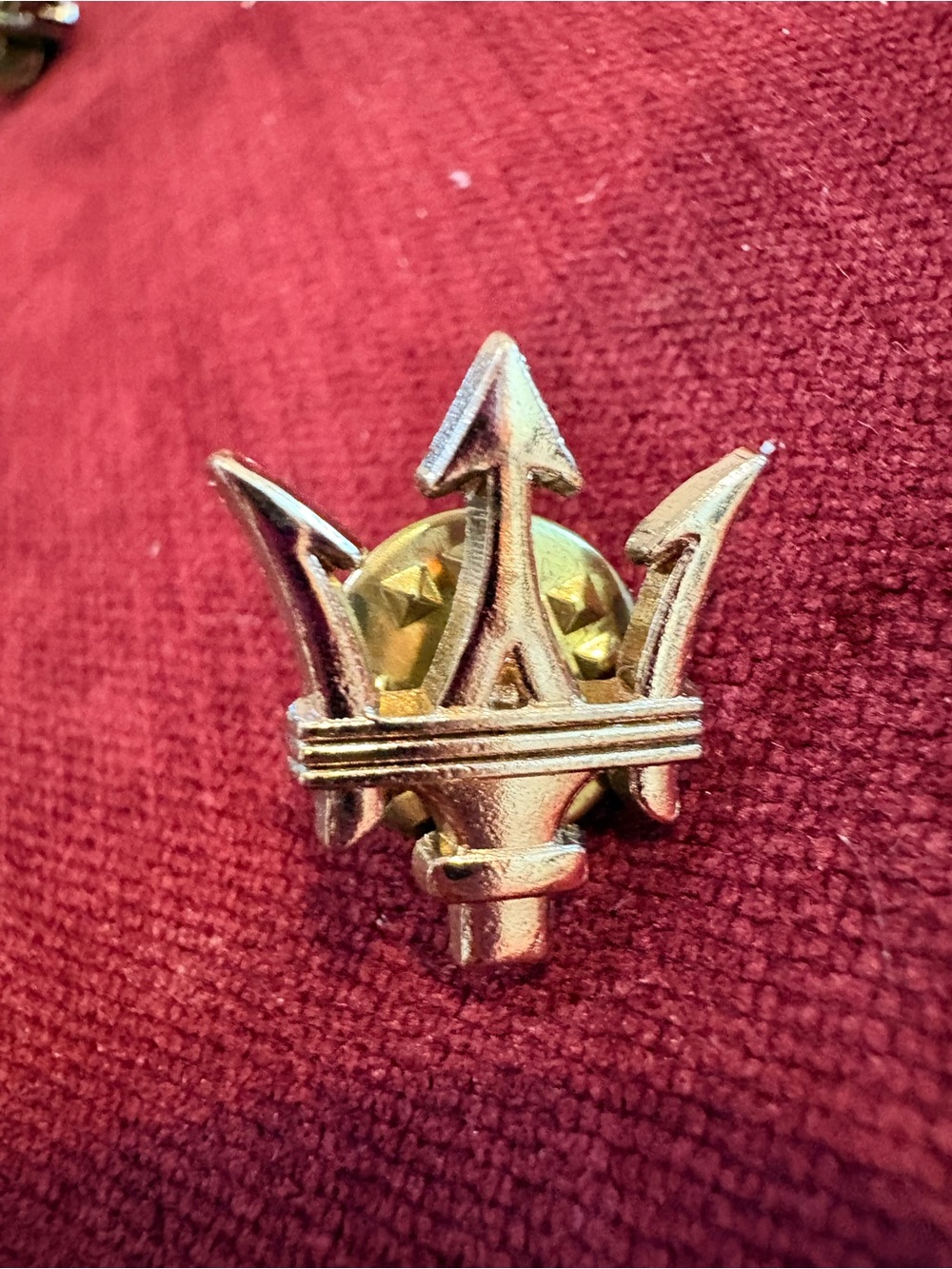 Never Used Vintage Trident Gold Emblem Lapel Pin